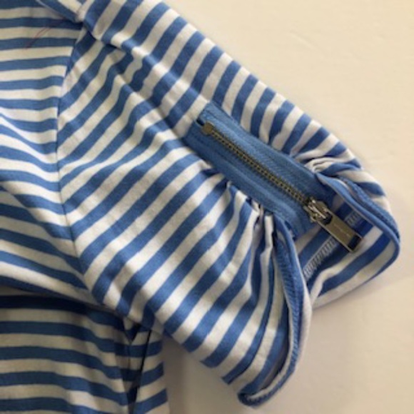 MICHAEL Michael Kors Zip Short Sleeve Scoop Neck Top Size L - Picture 4 of 9